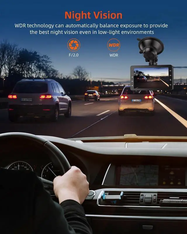 Alt view image 12 of 14 - Dash Cam 1080P FHD Front Dash Camera for Cars, Dashcam with 176°Wide Angle, Night Vision, Parking Monitor,Loop Recording, G-Sensor,32G SD Card, Type C