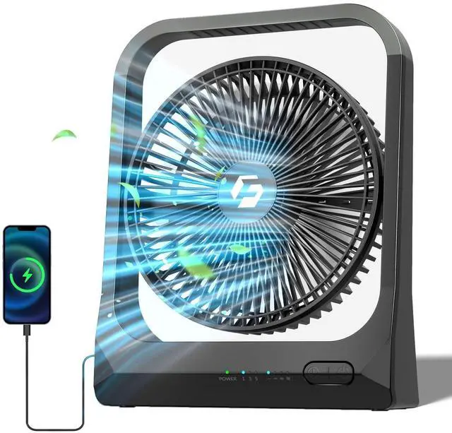Alt view image 12 of 12 - 8-inch USB Portable Fan - 20800mAh Rechargeable Battery Operated Fan (80Hrs work time) - Personal Desk Fans - Battery Powered Fans use for Bedroom, Desktop, Table, Office, Camping, and Outdoor