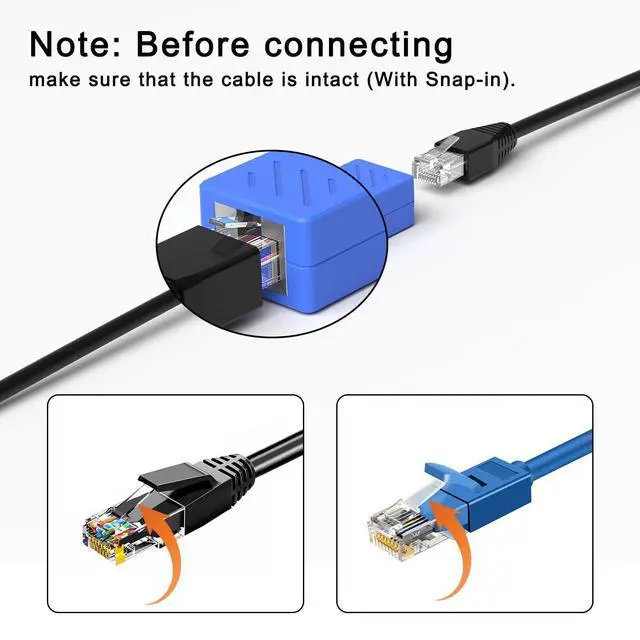 Alt view image 11 of 14 - RJ45 Coupler in Line Coupler for Cat8/Cat7/Cat6/Cat6a/Cat5e/Cat5 Ethernet Cable Extender Adapter Female to Female (20 PCS Blue)