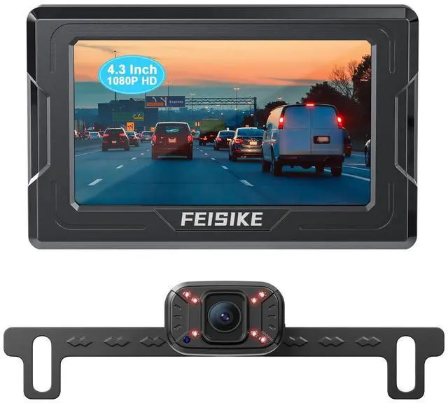 Alt view image 8 of 14 - Camera, 1080P IR Night Vision with Monitor, Easy Setup Plug-Play Rear View Camera, 150 Degrees Wide Angle, IP68 Waterproof, 4.3" Display for Car Truck SUV