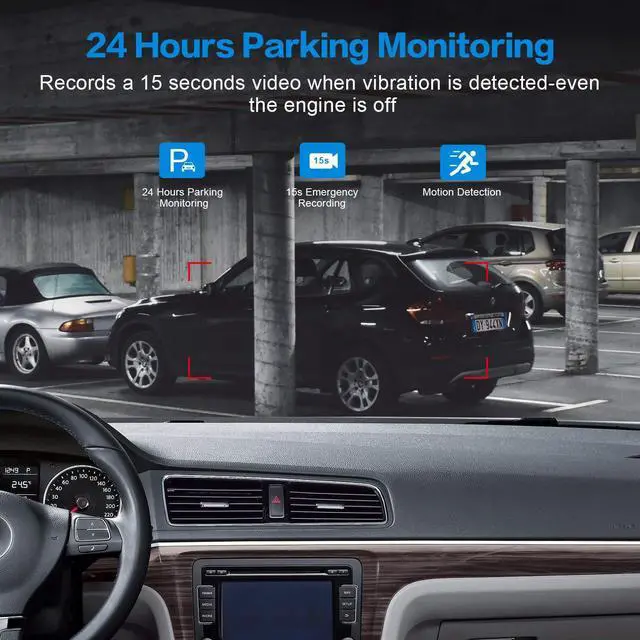 Alt view image 11 of 14 - Dash Cam Front with 32G SD Card, 1080P FHD Car Driving Recorder 3'' IPS Screen 170°Wide Angle Dashboard Camera Aluminum Alloy Case, WDR G-Sensor Parking Monitor Loop Recording Motion Detection