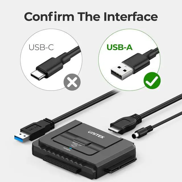 Alt view image 14 of 14 - USB 3.0 to IDE and SATA Converter External Hard Drive Adapter Kit for Universal 2.5/3.5 HDD/SSD Hard Drive Disk, One Touch Backup Function, Included 12V/2A Power Adapter