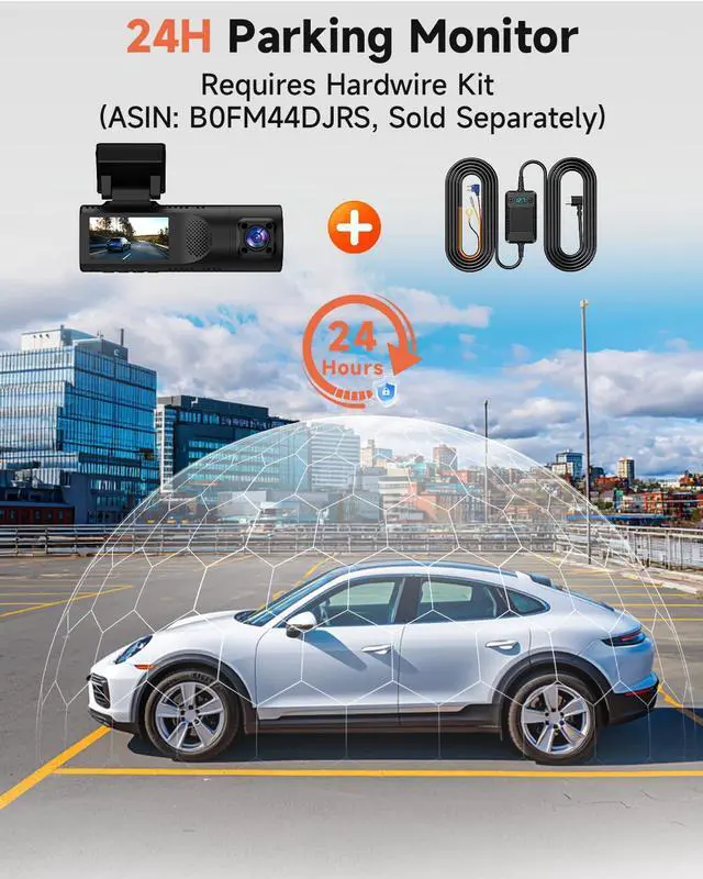 Alt view image 14 of 14 - Dash Cam Front and Rear, 2.5K+1080P+1080P 3 Channel Dash Cam with 32GB Card, Wi-Fi Dash Camera for Cars, G-Sensor, Night Vision, 24H Parking, Loop Recording Dashcam, 1.97IPS, Support 256GB