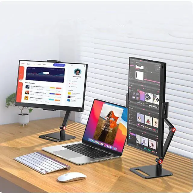 Alt view image 10 of 14 - Portable Monitor Holder for 6-17.3 Inch Screen Desktop Expandable Monitor Stand 12.9 inch Tablet Stand