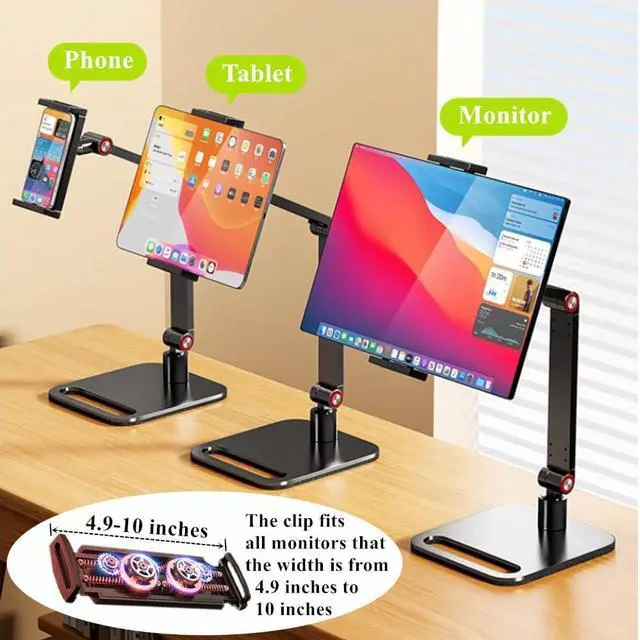 Alt view image 12 of 14 - Portable Monitor Holder for 6-17.3 Inch Screen Desktop Expandable Monitor Stand 12.9 inch Tablet Stand