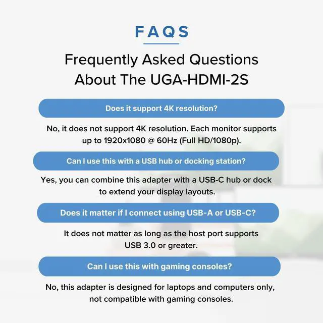 Alt view image 14 of 14 - Dual Monitor Adapter for M1/M2/M3/M4 macOS Systems, Windows, ChromeOS. Broad Compatibility - Thunderbolt, USB-C, USB 3.0 to HDMI Adapter for Dual Monitors 1920x1080 @60Hz, SMI Driver Required