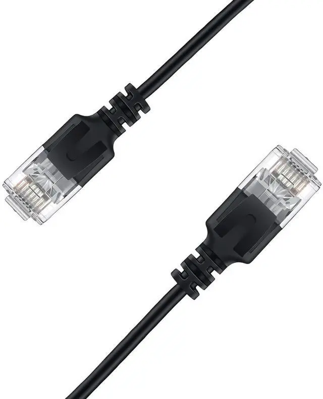 Alt view image 8 of 14 - 20m/65.6ft Ultra Slim Cat 6A Ethernet Cable 10Gbps 32AWG UTP OD2.8mm 500MHz, 10Gb Thin RJ45 Cat 6A Patch Cord for LAN, Router, Modem, Xbox, Laptop and Servers, Black, 20 Meters