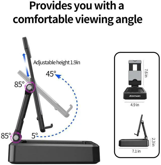 Alt view image 14 of 14 - Tablet Stand Adjustable with Bluetooth Speakers,Kitchen Gadgets,Gifts for Women Men,Wireless Bluetooth Speaker Tablet Holder,Desk Mic Charging Sation Compatible with Phones and Tablet
