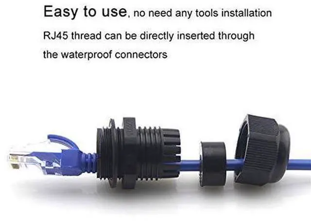 Alt view image 14 of 14 - (5 Pack) RJ45 Waterproof Connector IP67 Ethernet Network Cable Connector Double Head Outdoor LAN Coupler Adapter Female Cat5, 6, 8P8C