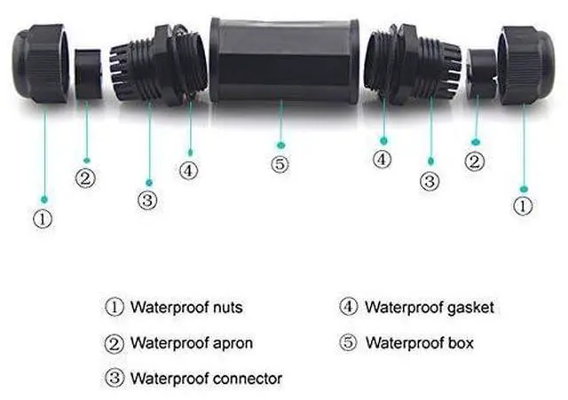 Alt view image 13 of 14 - (5 Pack) RJ45 Waterproof Connector IP67 Ethernet Network Cable Connector Double Head Outdoor LAN Coupler Adapter Female Cat5, 6, 8P8C