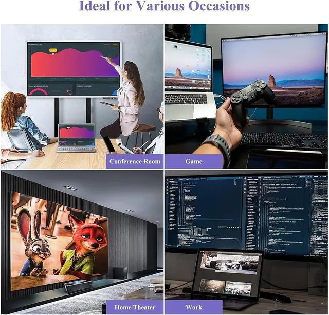 Alt view image 14 of 14 - HDMI Splitter Extended Display for Dual Monitor, USB A or USB-C to Dual HDMI Adapter, Multi-Monitor Display 3 Separate Screens for Windows and macOS,4K30Hz,1080p@60Hz