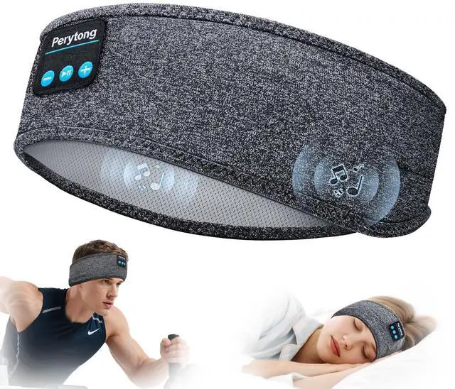 Alt view image 8 of 14 - Sleep Headphones Wireless, Bluetooth Sports Headband Headphones with Ultra-Thin HD Stereo Speakers Perfect for Sleeping,Workout,Jogging,Yoga,Insomnia, Air Travel, Meditation (Grey)