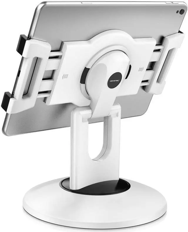 Alt view image 8 of 14 - iPad Stand, 360° Rotating Commercial POS Tablet Stand, Fits 6"-13" (Screens) iPad mini Pro-Business Swivel Tablet Holder, for Store Office Reception Kitchen Desktop (White)
