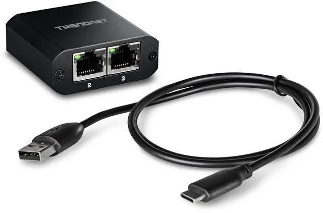 Alt view image 14 of 14 - 2-Port Gigabit Splitter with USB Type C Power, TEG-102S, Splits One Network Connection Into Two, Ethernet Splitter, USB Type C Power Cable Included, NDAA & TAA Compliant