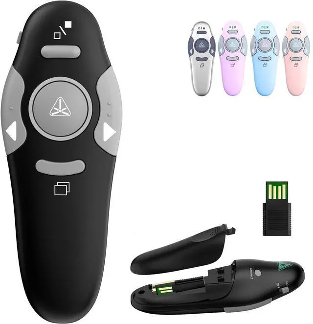 Alt view image 8 of 14 - Presentation Clicker Wireless Presenter Remote Clicker for PowerPoint Presentation Remote, PowerPoint Slide Advancer for Mac/Windows/Linux, Google Slide/PPT/Keynote, USB A, Black