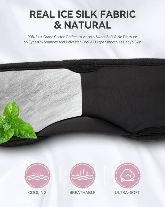 Alt view image 10 of 14 - Bluetooth 5.4 Sleep Headphones Eye Mask, Breathable Sleeping Headband Headphones with Wireless Earbuds Earphones for Side Sleepers Mom Women Cool Tech Unique Gifts Gadget