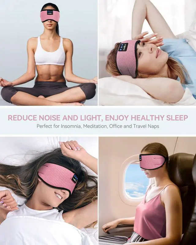 Alt view image 14 of 14 - Bluetooth 5.4 Sleep Headphones Eye Mask, Breathable Sleeping Headband Headphones with Wireless Earbuds Earphones for Side Sleepers Mom Women Cool Tech Unique Gifts Gadget