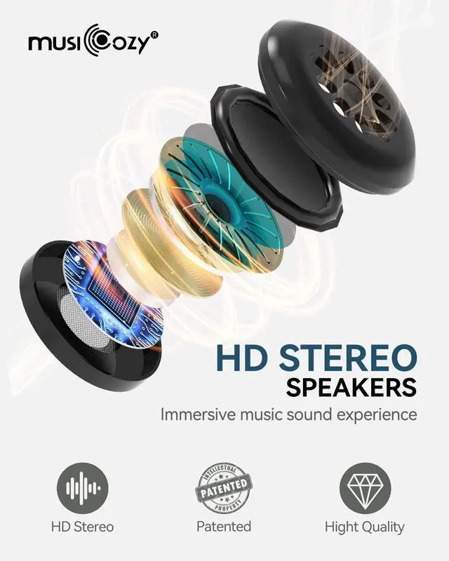 Alt view image 12 of 14 - Sleep Headphones Bluetooth 5.4 Headband Sleeping Eye Mask for Mom Women Men Wireless Music Earbuds Earphones for Side Sleepers Built-in HD Speakers Cool Gadgets Unique Gifts
