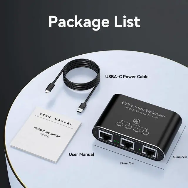 Alt view image 14 of 14 - Ethernet Splitter 1 to 4 1000Mbps Internet Splitter Supports Simultaneous Networking of 4 Devices Works with Cat5/5e/6/7/8 Cable