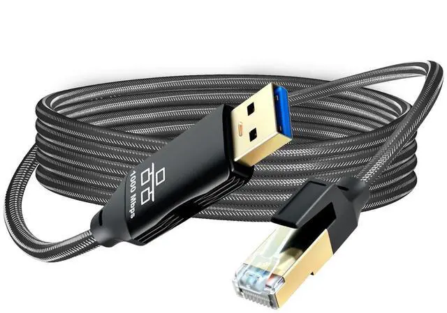 Alt view image 8 of 12 - USB to Ethernet Cable 20Ft,USB 3.0 Male to RJ45 Serial Adapter Directly Connected, Compatible with Laptop, PC, MacBook, Switch, Windows, macOS, Linux(20Ft/6M)