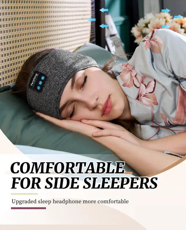 Alt view image 10 of 14 - Sleep Headphones Wireless, Bluetooth Sports Headband Headphones with Ultra-Thin HD Stereo Speakers Perfect for Sleeping,Workout,Jogging,Yoga,Insomnia, Air Travel, Meditation (Grey)