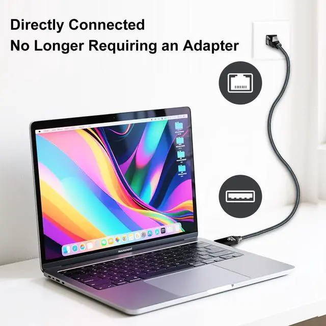 Alt view image 10 of 12 - USB to Ethernet Cable 20Ft,USB 3.0 Male to RJ45 Serial Adapter Directly Connected, Compatible with Laptop, PC, MacBook, Switch, Windows, macOS, Linux(20Ft/6M)