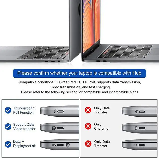 Alt view image 9 of 14 - USB C to Dual HDMI Adapter 4K@60Hz, Multiport Adapter with 2 HDMI, USB3.0, PD 100W, USB C Splitter Compatible with MacBook Pro/Air, iPad Pro, Dell, HP, S24/S23/S22
