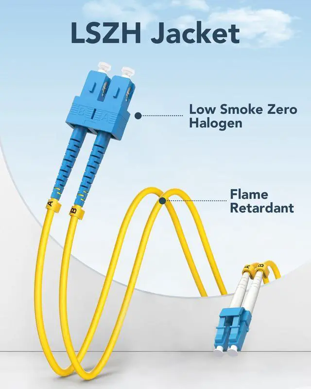 Alt view image 12 of 14 - 5pack LC to SC Fiber Patch Cable 1M(3FT), OS2 Single Mode Patch Cable, 1G/10GB SMF Jumper Duplex Fiber Optical Patch Cords LSZH 9/125µm for QSFP Transceiver