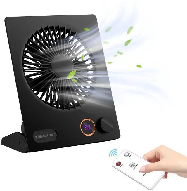 Alt view image 8 of 14 - Small Desk Fan,USB Table Fan,5000mAh Rechargeable Battery Fan,180°Tilt Folding Personal Portable Fan with Remote Control,Stepless Speed Strong Wind, Silent Hanging Fans for Home Office Desktop