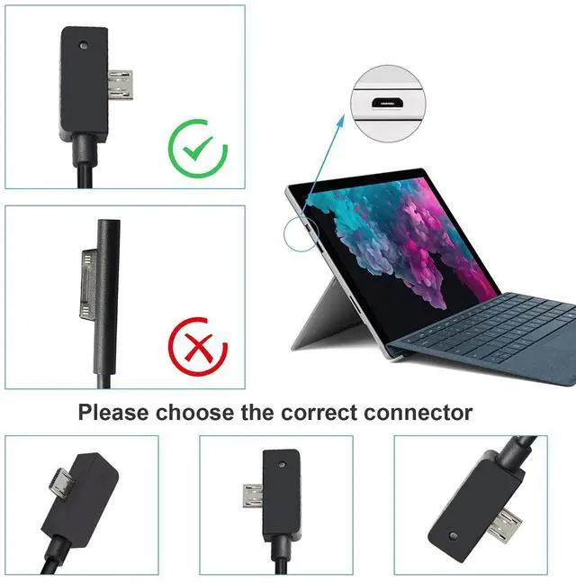 Alt view image 14 of 14 - Surface 3 Charger 13W 5.2V 2.5A AC Power Adapter Charger Cord Replacement for Microsoft Surface 3, Model 1623 1624 1645 Tablet with USB Charging Port 4.9Ft Cable-1.5m(Not Compatible Surface Pro 3)