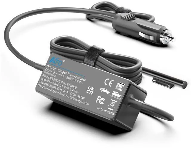 Alt view image 8 of 14 - 15V 6.33A Car Charger 12V-24V DC Adapter Compatible with Microsoft Surface Book 3 2 1 Surface Go 1 2 3 4 Surface Laptop 7 6 5 4 3 2 1 Go Surface Pro 11 10 X 9 8 7 7+ 6 1798 1932 Power Supply Cord