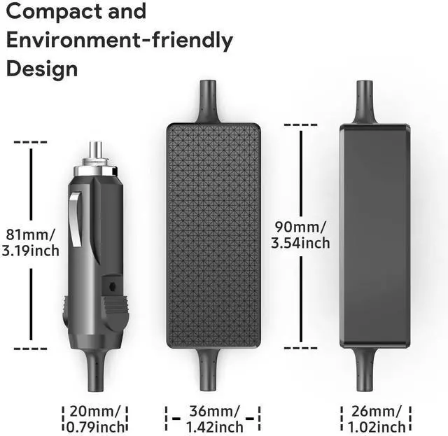 Alt view image 12 of 14 - 15V 6.33A Car Charger 12V-24V DC Adapter Compatible with Microsoft Surface Book 3 2 1 Surface Go 1 2 3 4 Surface Laptop 7 6 5 4 3 2 1 Go Surface Pro 11 10 X 9 8 7 7+ 6 1798 1932 Power Supply Cord