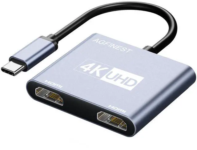 Alt view image 8 of 14 - HDMI Splitter for Dual Monitors USB-C to Dual HDMI Adapter 4K@60hz Extend Mirror Display, for MacBook Pro Air, iPad, iPhone 15, Dell XPS, ThinkPad, Spectre, Surface, Galaxy S24, Steam Deck, ROG Ally