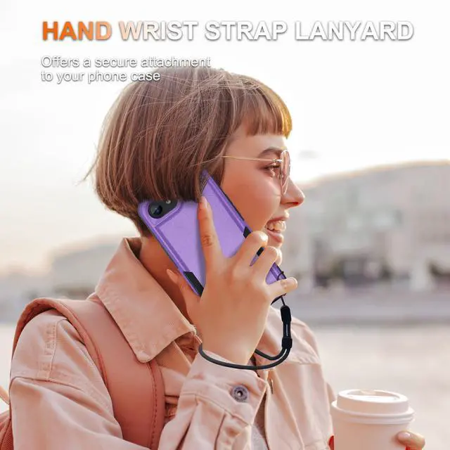 Alt view image 11 of 14 - for iPhone 16e Case & iPhone 17e Case, with Screen Protector,Military Grade Heavy Duty Shockproof Phone Cover with Wrist Lanyard Strap for iPhone 16e & iPhone 17e,Lavender