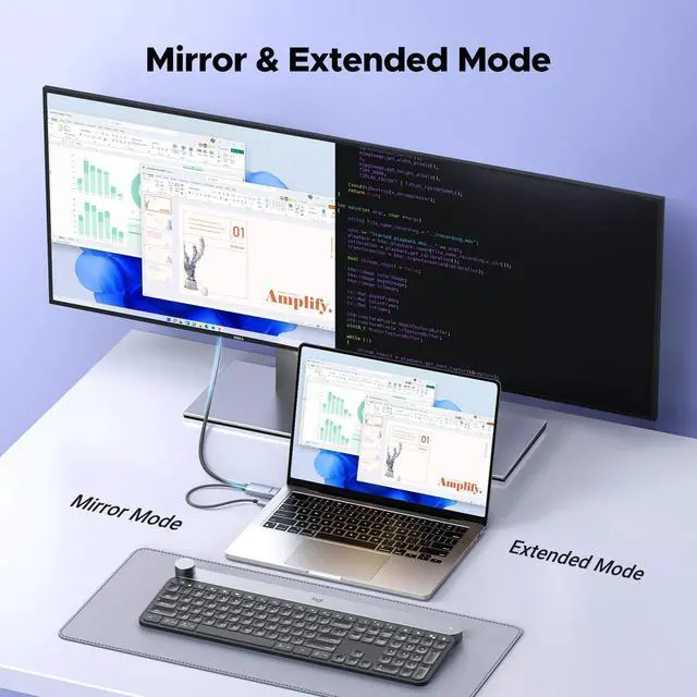 Alt view image 11 of 14 - Active HDMI to DisplayPort Male Unidirectional Cable with USB Powered 4K@60Hz 1080P@120Hz HDMI to DP Display HDR, Dolby, HDCP2.3, Braided 6.6FT Compatible with Laptop, PC, PS5, Xbox, Switch