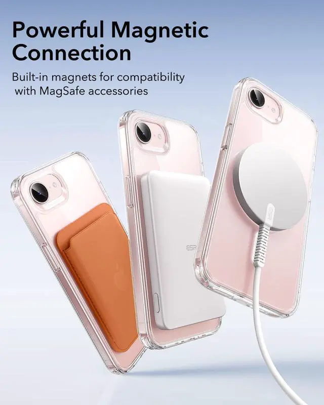 Alt view image 12 of 13 - for iPhone 17e/iPhone 16e Case, Compatible with MagSafe, Shockproof Military-Grade Protection, Magnetic Phone Case for iPhone 17e/16e case,Clear