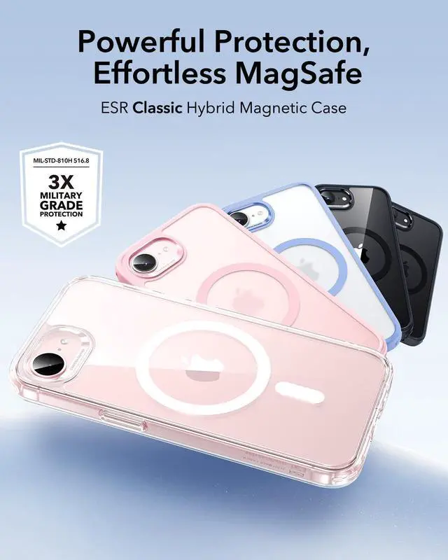 Alt view image 9 of 13 - for iPhone 17e/iPhone 16e Case, Compatible with MagSafe, Shockproof Military-Grade Protection, Magnetic Phone Case for iPhone 17e/16e case,Clear