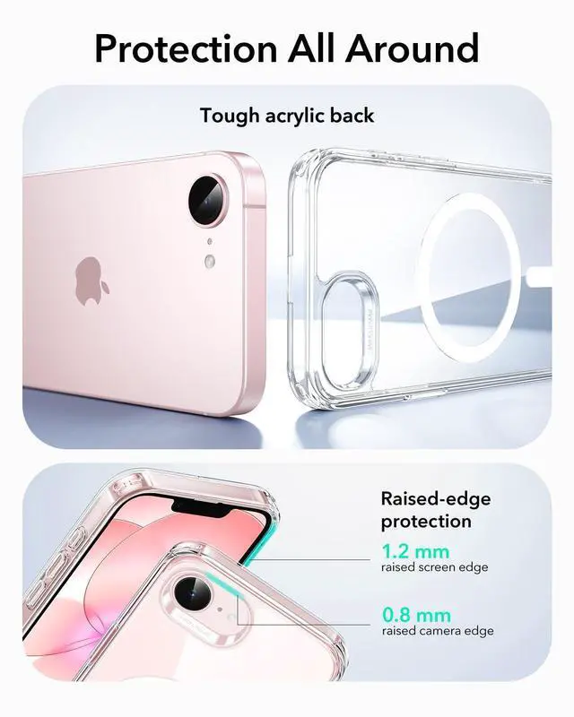 Alt view image 10 of 13 - for iPhone 17e/iPhone 16e Case, Compatible with MagSafe, Shockproof Military-Grade Protection, Magnetic Phone Case for iPhone 17e/16e case,Clear