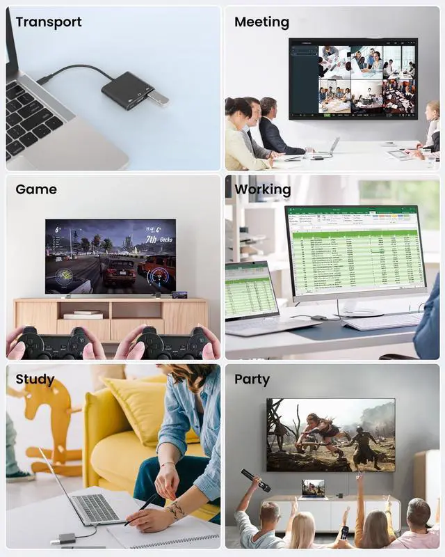 Alt view image 13 of 14 - USB C to HDTV Adapter with 4K@60Hz HDTV Output, Multi-AV Converter for for MacBook/Mac Pro Air iPad Pro and More Type-C Port Device