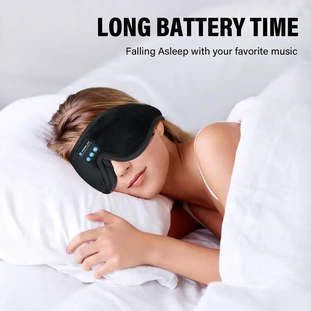Alt view image 14 of 14 - Sleep Headphones,Sleep Mask for Side Sleeper,3D Eye Mask for Sleeping with Stereo Speakers,Bluetooth Headphone,Perfect for Gifts for Women/Men Black
