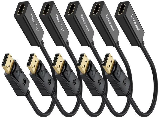 Alt view image 8 of 14 - 4K DisplayPort to HDMI Adapter 5 Pack, Uni-Directional Display Port (DP) Male to HDMI Female Converter Compatible with Laptop/Computer/AMD/NVIDIA, Monitor/HDTV/Projector