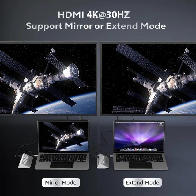 Alt view image 12 of 14 - P9 USB C Hub, 9-in-1 USB C Hub Multiport Adapter with 4K HDMI, PD 100W, Type-C & 2 USB A 3.0 5Gbps, 2 USB A 2.0, SD/TF Card Reader, Aluminum USB Hub for Laptop, iPhone 17 Series, MacBook, iPad