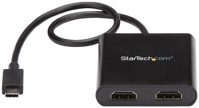 Alt view image 9 of 14 - USB-C to Dual HDMI Adapter, USB Type-C Multi-Monitor MST Hub, Dual 4K 30Hz/1080p 60Hz HDMI Laptop Display Extender / Splitter, Extra-Long Built-In Cable, Windows Only (MSTCDP122HD)