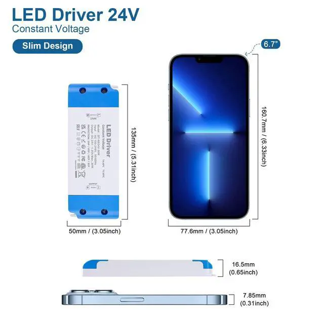 Alt view image 9 of 14 - 24V LED Driver 30 Watt, AC 100V-130V to 24 Volt Switching Power Supply Unit, Low Voltage LED Transformer 1.25A, Ultra Thin Constant Voltage Driver for DIY LED Strip Lights MR16 MR11 G4 Bulbs