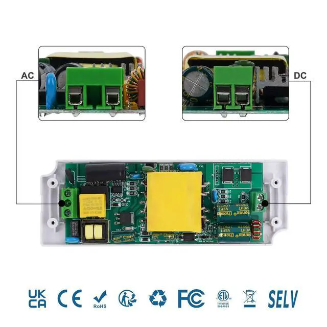 Alt view image 12 of 14 - 24V LED Driver 30 Watt, AC 100V-130V to 24 Volt Switching Power Supply Unit, Low Voltage LED Transformer 1.25A, Ultra Thin Constant Voltage Driver for DIY LED Strip Lights MR16 MR11 G4 Bulbs