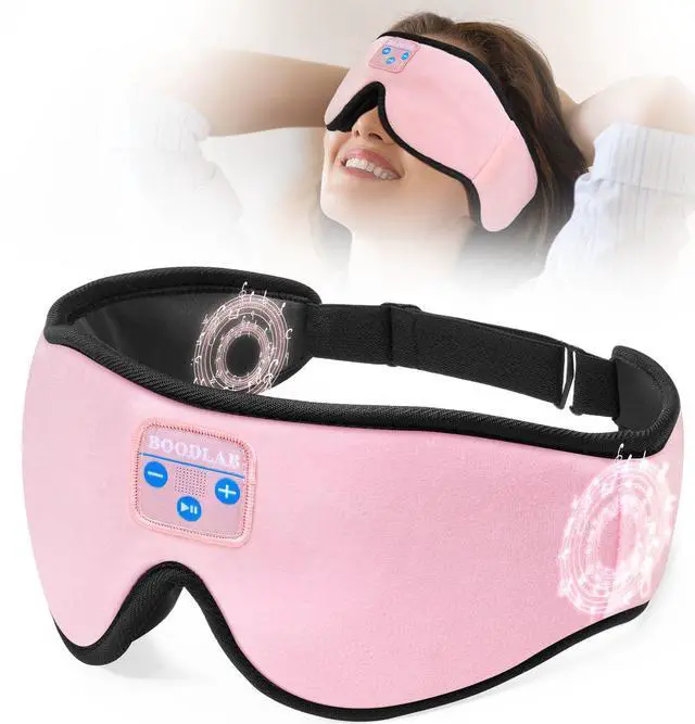 Alt view image 8 of 14 - Sleep Headphones 3D Sleep Mask with Bluetooth 5.4 Headphones, Wireless Music Sleeping Eye Mask with Ultra-Thin HD Stereo Speakers for Side Sleepers, Adjustable Blackout & Noise Cancelling for Men