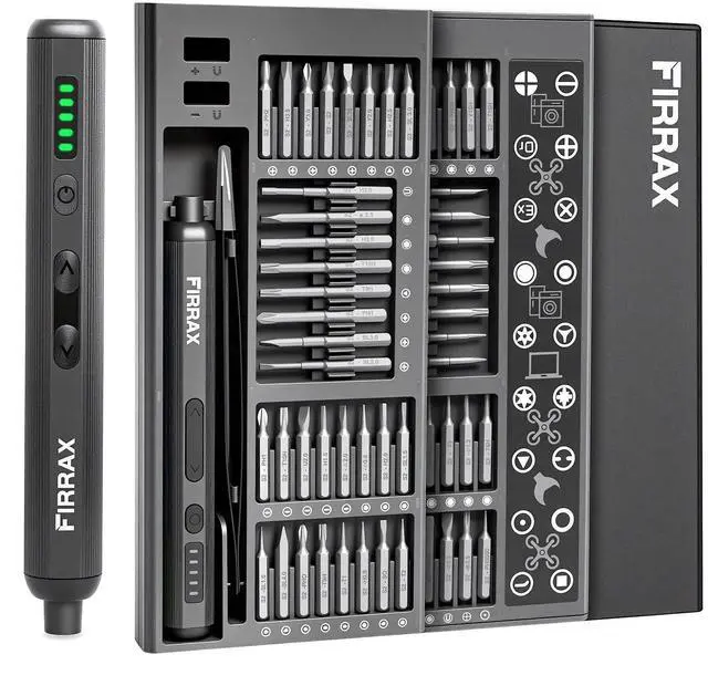 Alt view image 8 of 14 - Mini Electric Screwdriver Set, 76-in-1 Small Electric Precision Screwdriver Cordless with 5 Torque Settings, 64 Bits, LED Lights, Power Screwdriver Repair Tool Kit for PC Phone Camera