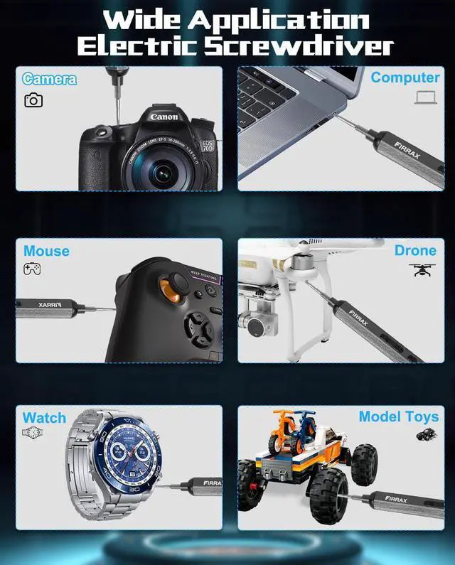 Alt view image 13 of 14 - Mini Electric Screwdriver Set, 76-in-1 Small Electric Precision Screwdriver Cordless with 5 Torque Settings, 64 Bits, LED Lights, Power Screwdriver Repair Tool Kit for PC Phone Camera