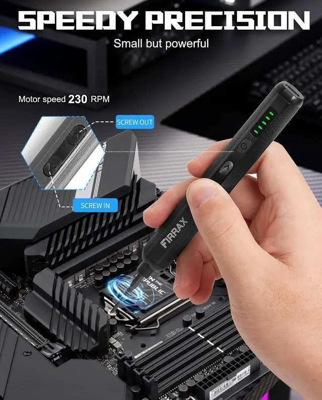 Alt view image 11 of 14 - Mini Electric Screwdriver Set, 76-in-1 Small Electric Precision Screwdriver Cordless with 5 Torque Settings, 64 Bits, LED Lights, Power Screwdriver Repair Tool Kit for PC Phone Camera