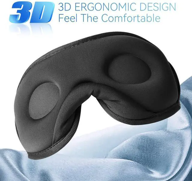 Alt view image 11 of 14 - Sleep Headphones, Bluetooth 5.0 Wireless 3D Eye Mask, Washable Sleeping Headphones for Side Sleepers With Adjustable Ultra Thin Stereo Speakers Microphone Hands Free for Insomnia Travel